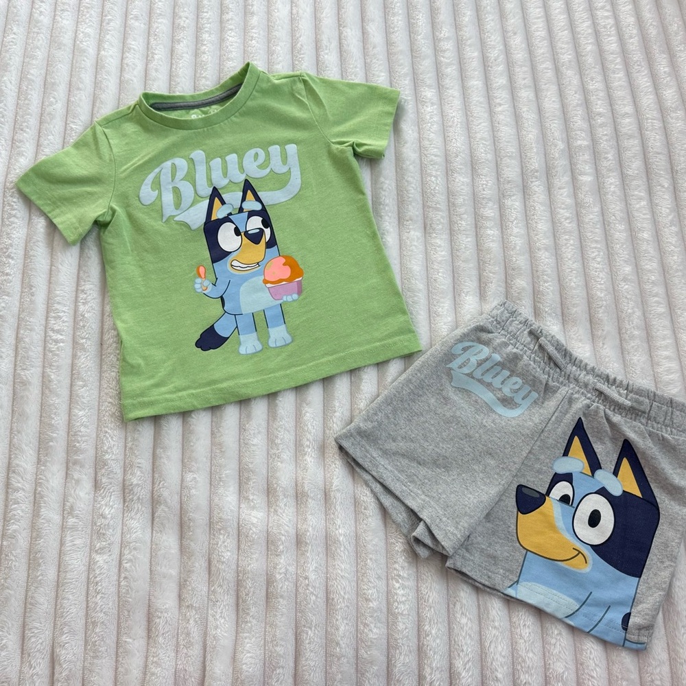 Bluey Kids Matching Set - Green and Gray